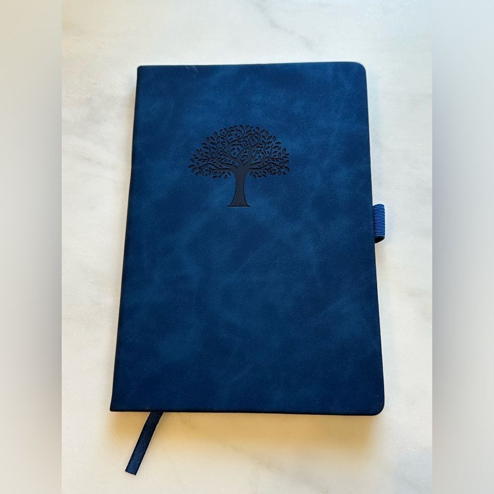Navy Journal with Tree Image and Lined Pages